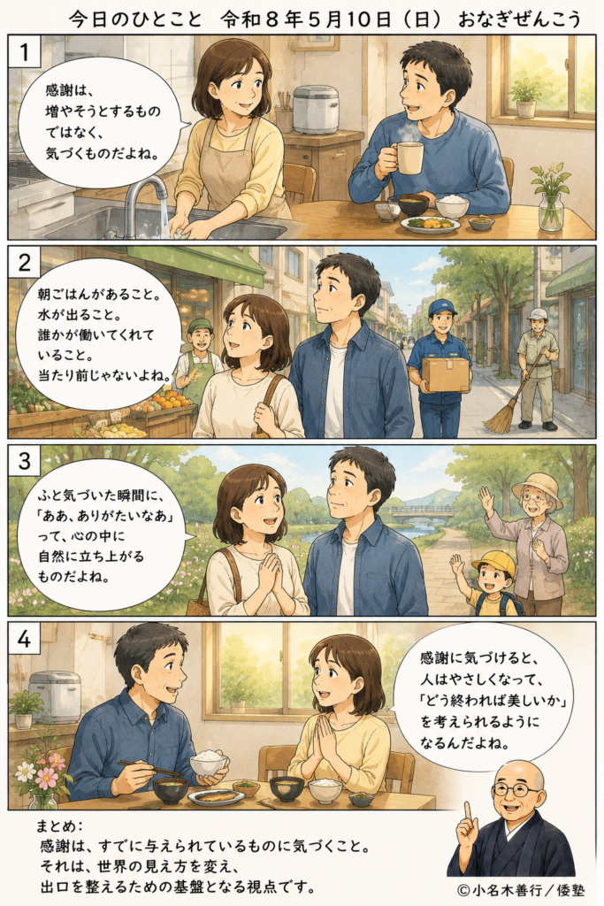 感謝は、増やそうとするものではなく、気づくもの