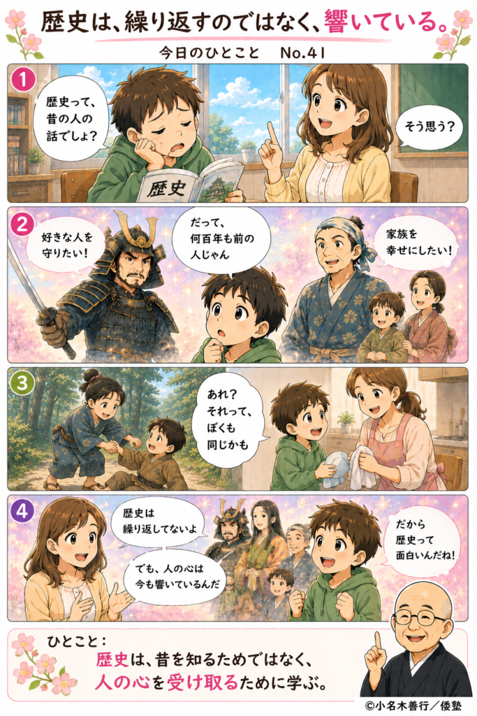 【今日のひとこと】歴史は繰り返すのではなく響いている