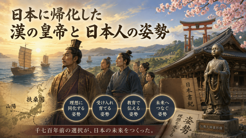 日本に帰化した漢の皇帝と日本人の姿勢