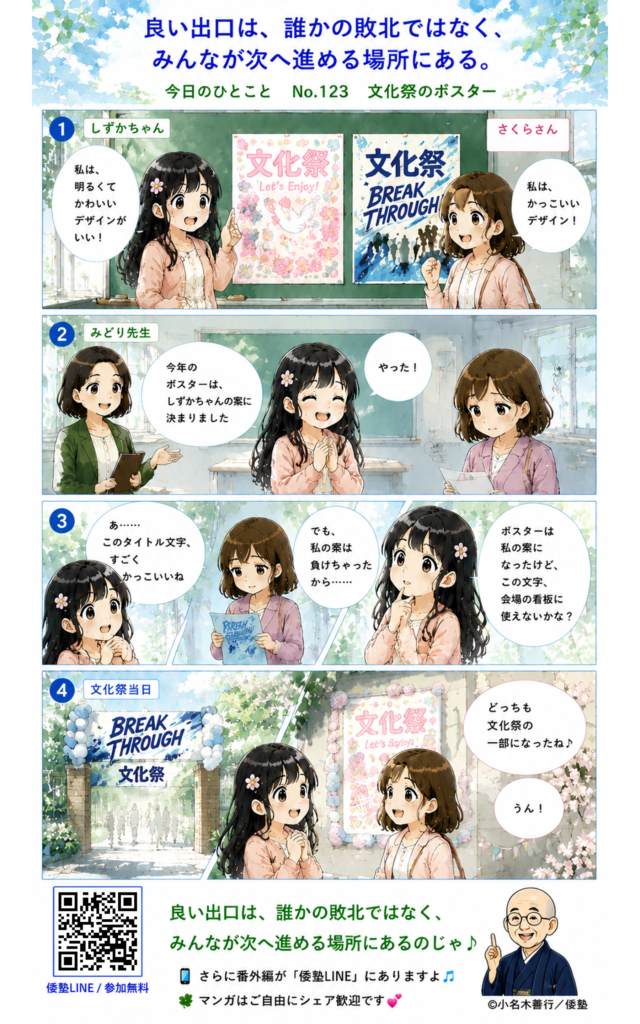 今日のひとこと・良い出口は、誰かの敗北ではなく、みんなが次へ進める場所にある。