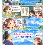今日のひとこと・千三百年前の人が見た景色を、いまの私たちも見ることができる。和歌は、時代を超えて人と人を結ぶ、三十一文字の贈り物。